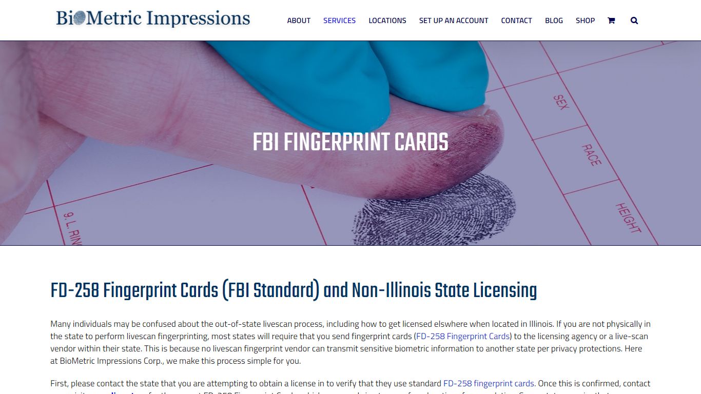 FBI Fingerprint Cards - BioMetric Impressions